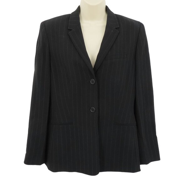 Ann Taylor Jackets & Blazers - Ann Taylor Women 10 Black White Pinstripe Striped 2 Button Suit Jacket Blazer